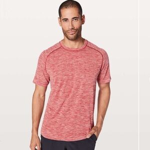 lululemon Metal Vent Tech Surge Short Sleeve Tee Game Day Red White Medium